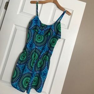 Romper with resort style print
