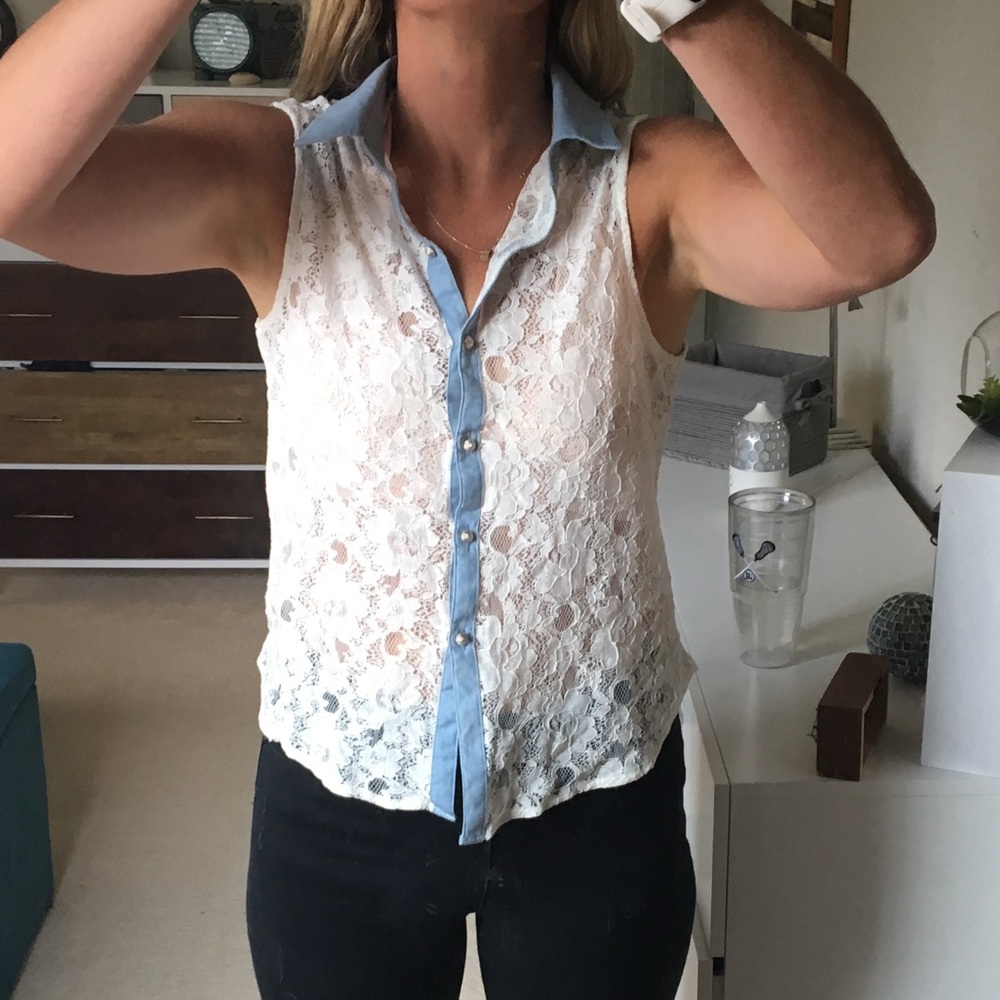 Western inspired button up tank