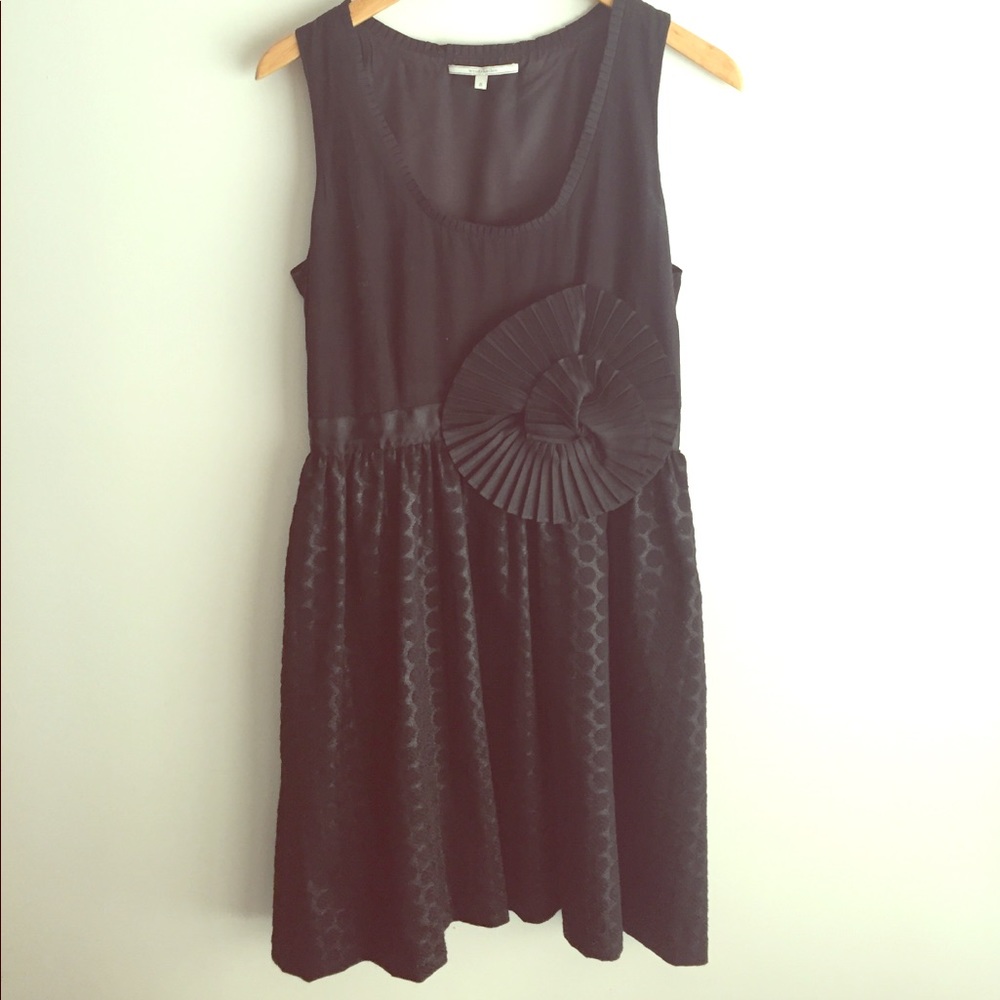 Anthropologie Black Brocade Party Dress