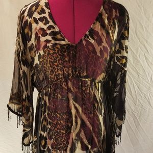 Boston Proper beach coverup size medium leapord