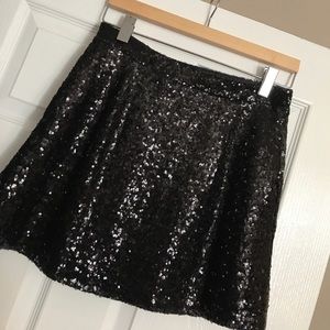 Black sequin mini skirt