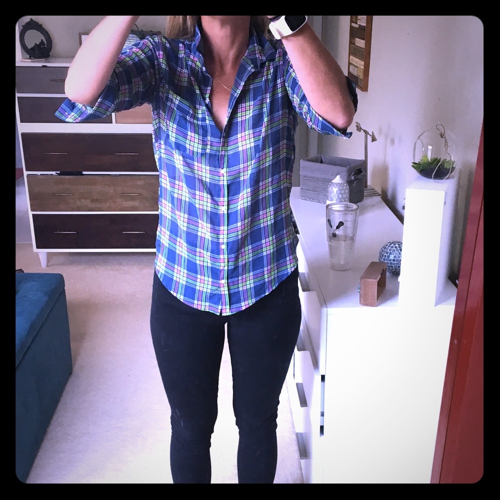 Plaid style button up