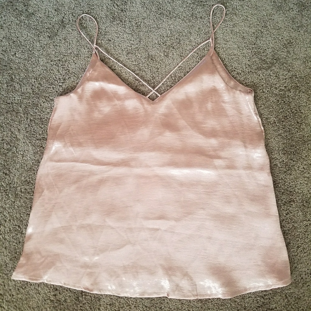 Pink silky top