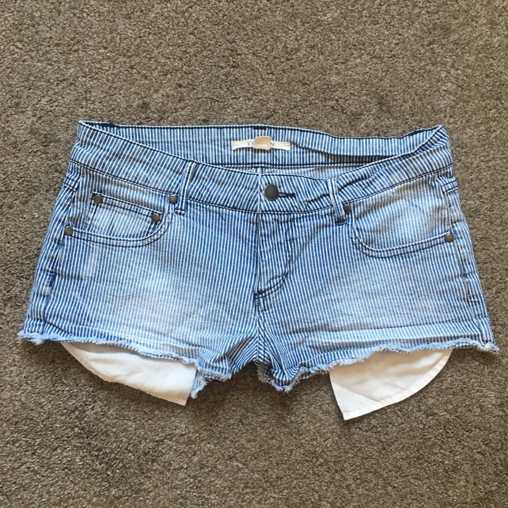 Faded vertical striped shorts
