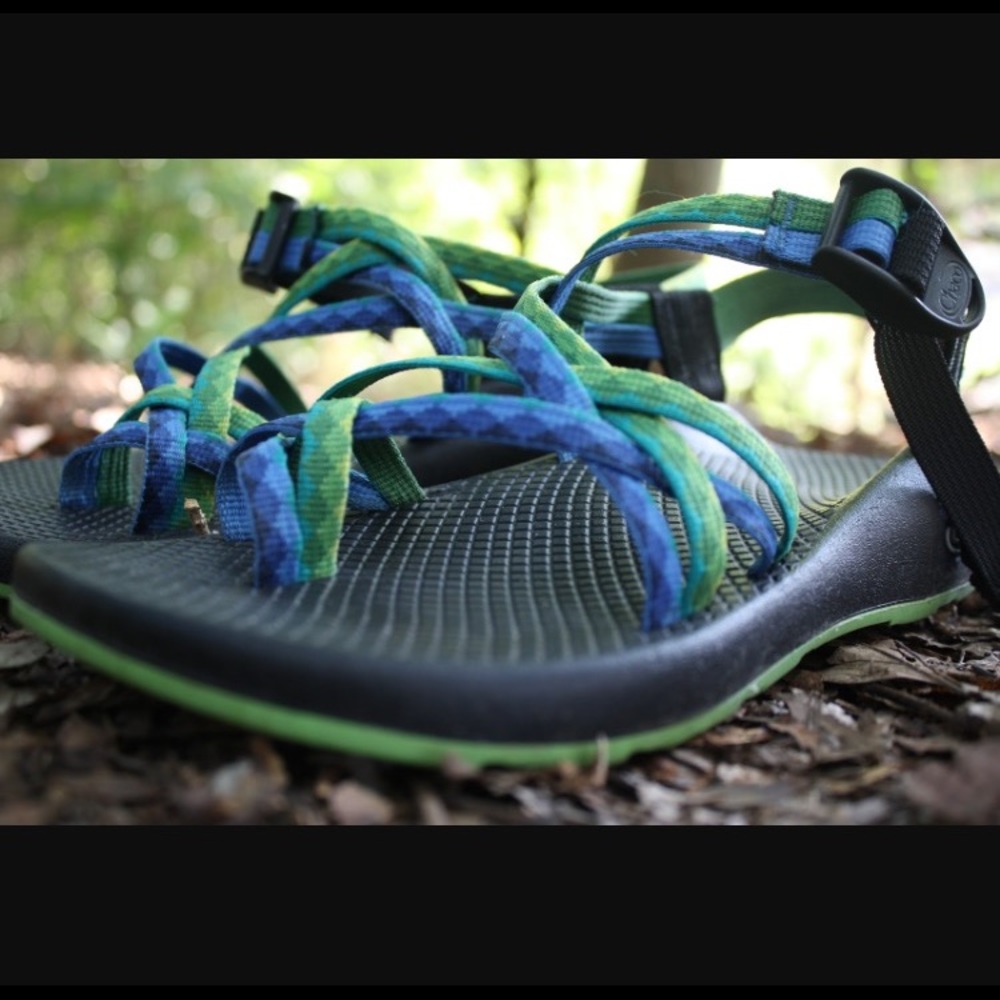 Blue-green chacos!