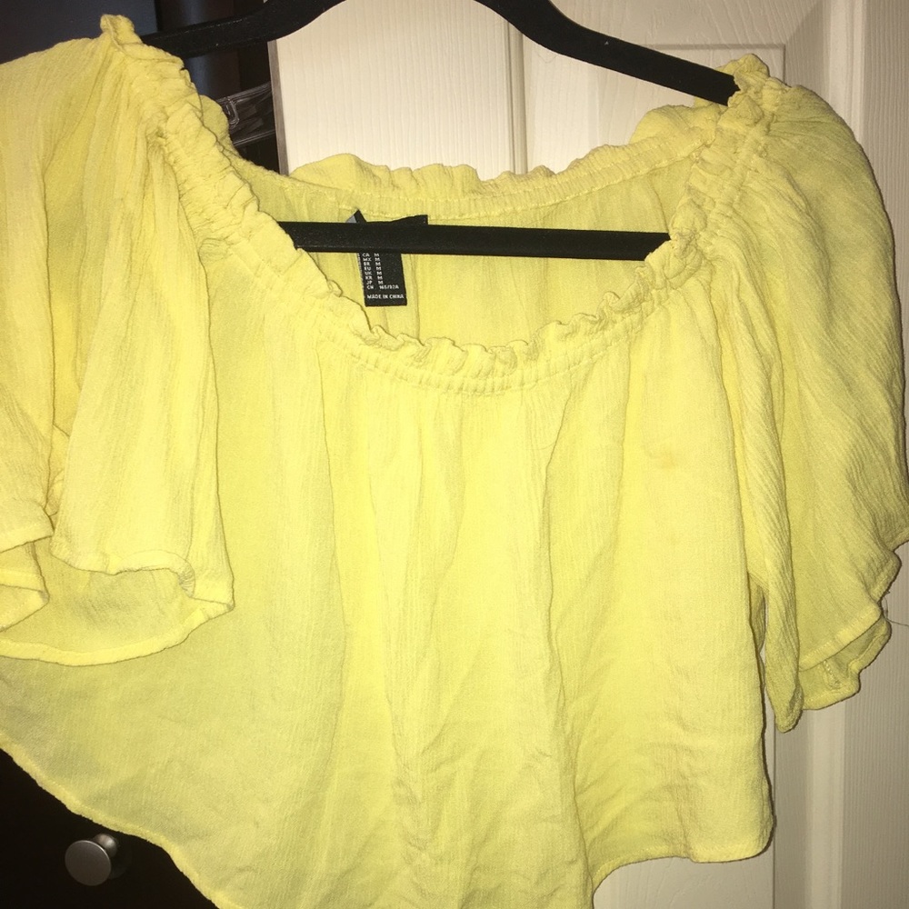 Yellow off the shoulder top