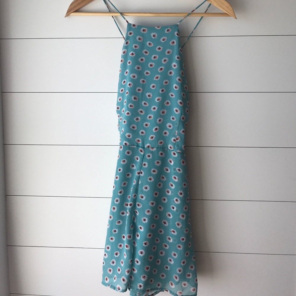 Turquoise Daisy Romper