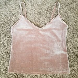 Dusty rose velvet crop tank