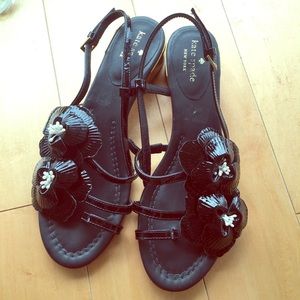 Kate Spade Black Verbena Flower Sandal size 38.5