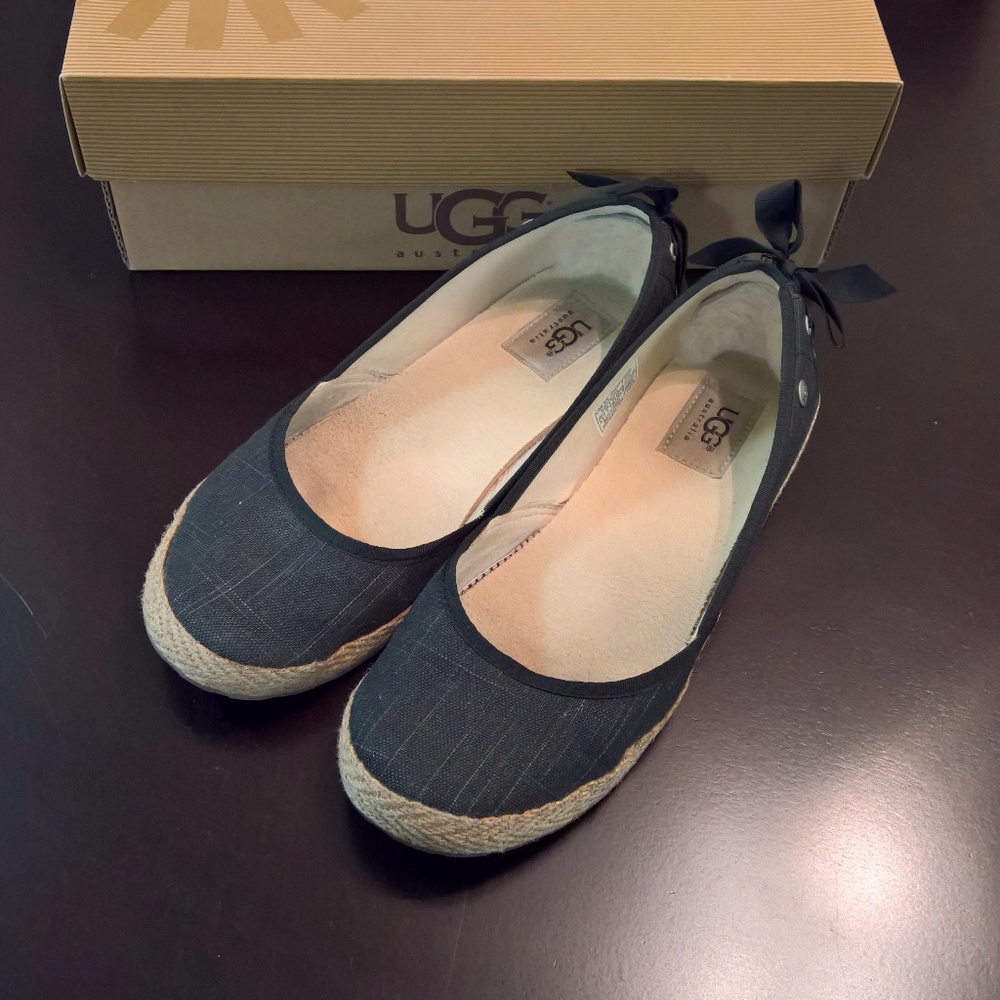 EUC w/ box UGG Indah Espadrille Flats 8.5 Black