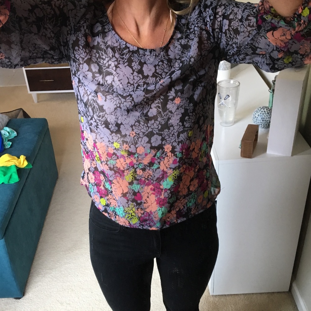 Sheer 3 quarter sleeve shirt