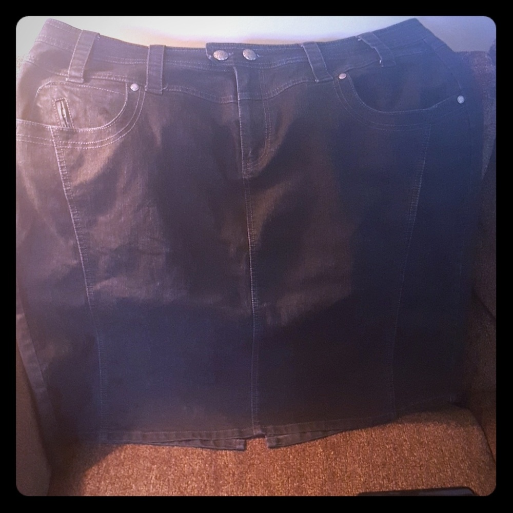High waisted jean skirt