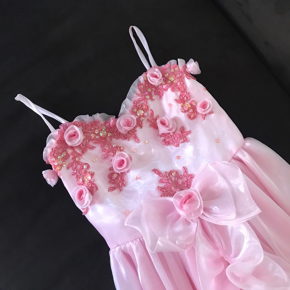 Floral GIRL pink gown. Gorgeous detailed handwork