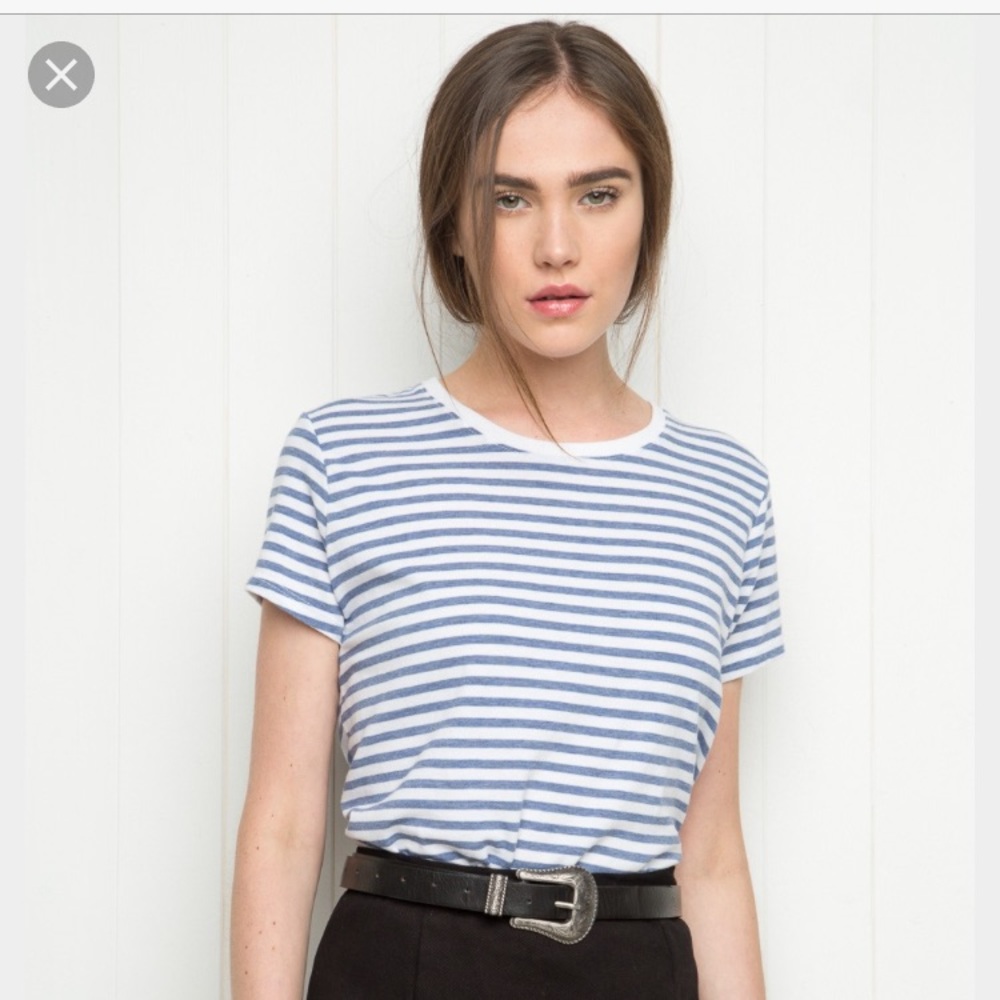 Blue and White Striped Tee