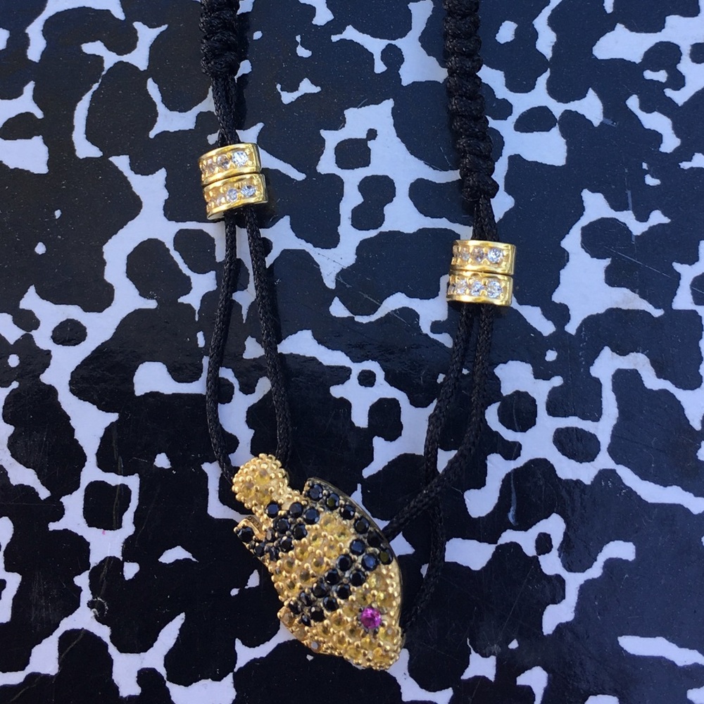 NEW Sterling & Crystal Fish Pull Tie Bracelet