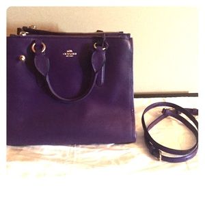 Coach purple tote with strap