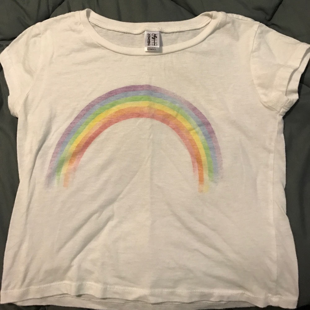 Cropped rainbow tee