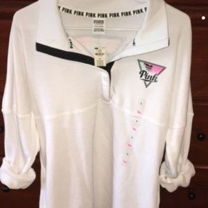 NWT VS PINK QUARTER SNAP SWEATSHIRT