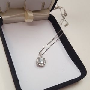 Blue and Silvet Diamond Necklace
