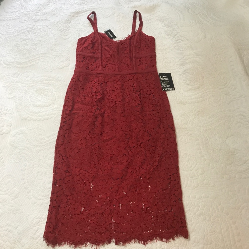 Express Red Lace Dress