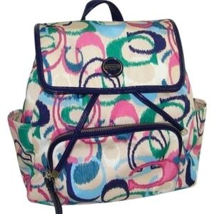 New Rare COACH Ikat Print SIGNATURE backpack
