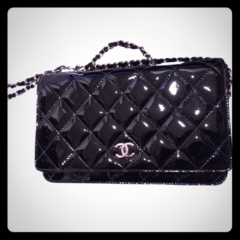 Chanel black patent WOC in like new condition.