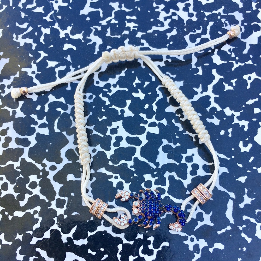NEW Sterling & Crystal Scorpion Pull Tie Bracelet