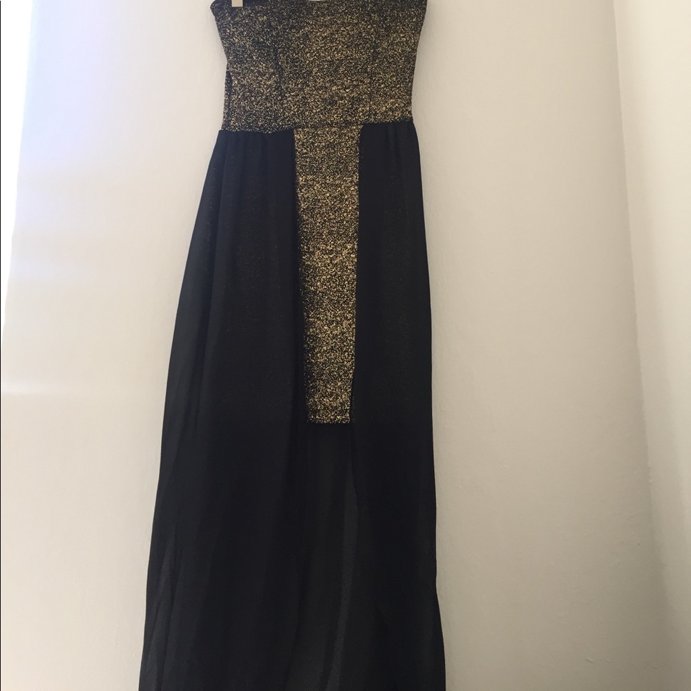 Gold and black dress