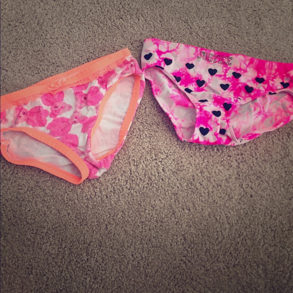 2 pairs of Justice underwear