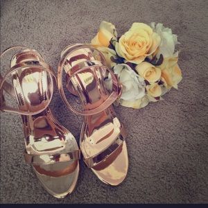 Rose Gold Ankle Strap Heel