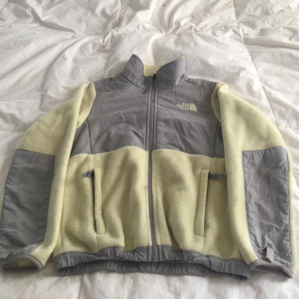 Yellow north face jacket