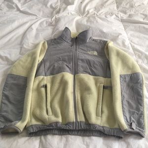 Yellow north face jacket