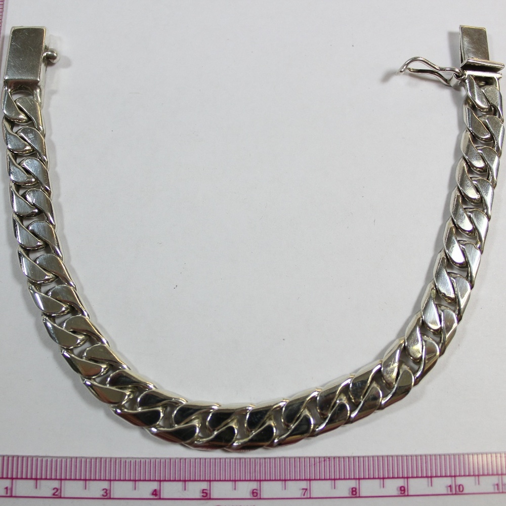 .925 Sterling Silver Cuban Link Men's Bracelet