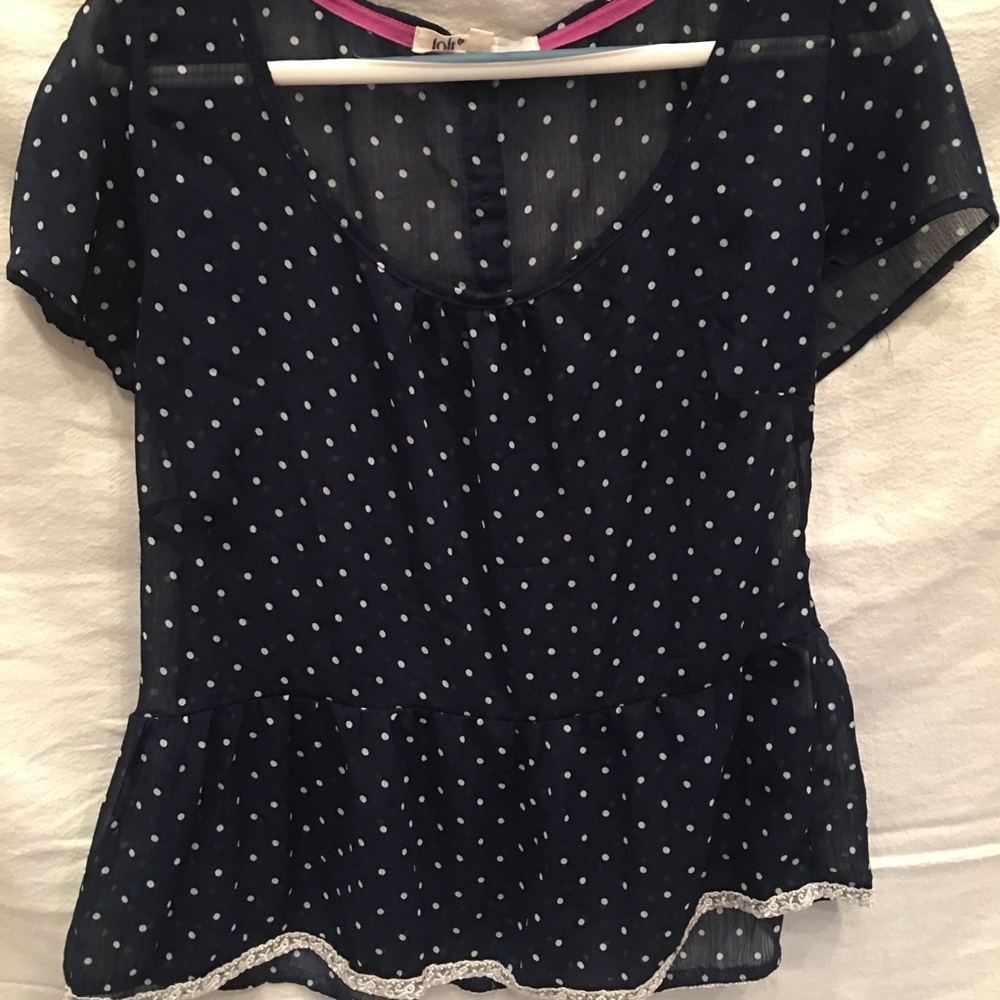 Polka Dot Peplum Top
