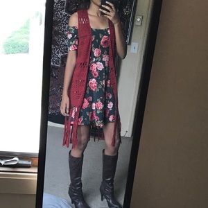 Green and Pink Floral Forever 21 Dress