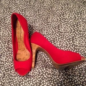 Red Open Toe Heels