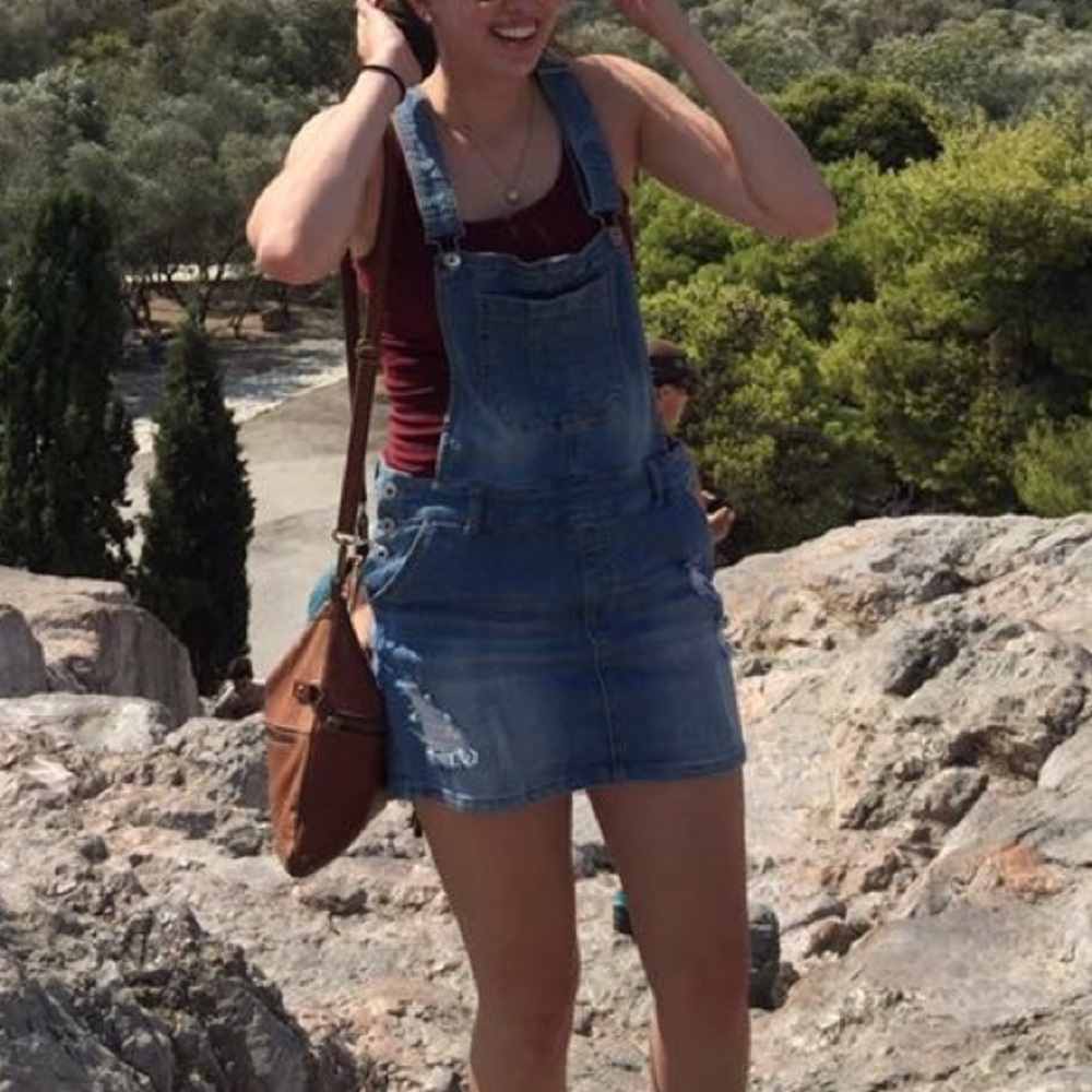 Denim overall dress