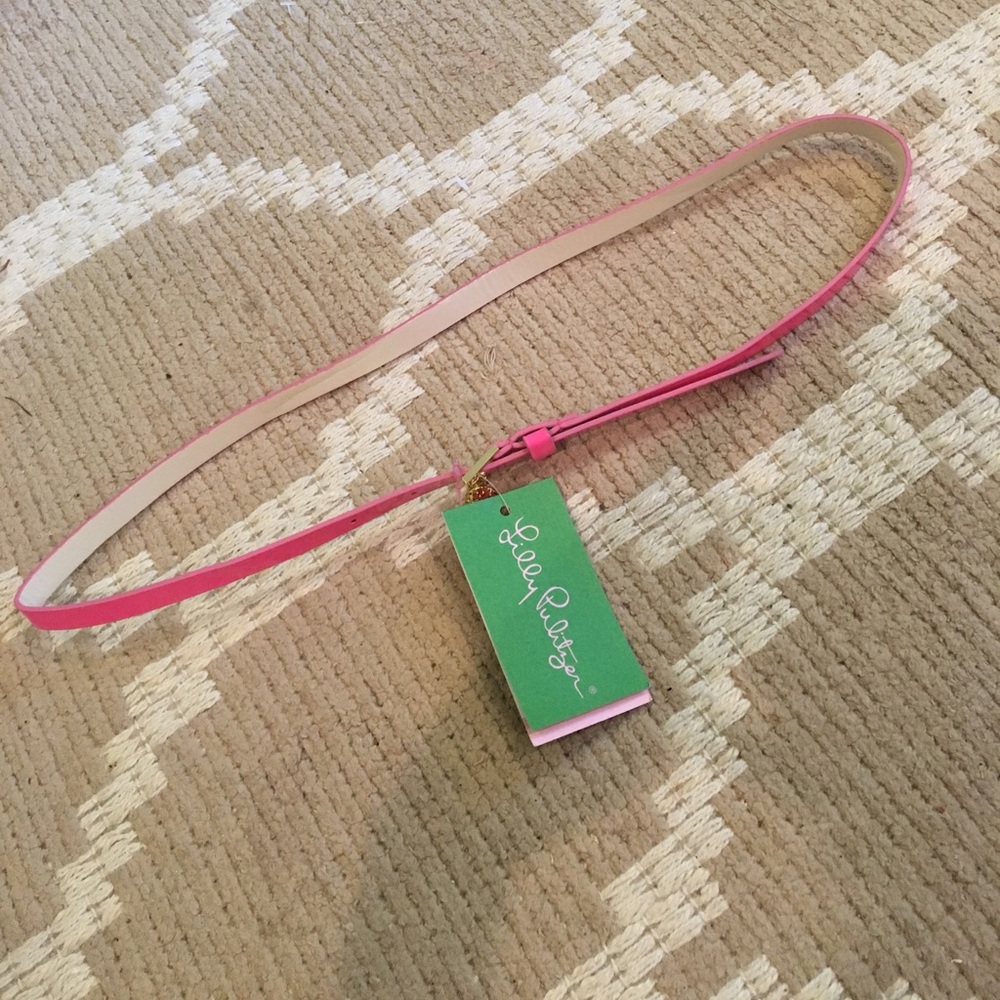 NEW Lilly Pulitzer Neon Pink Thinny Belt