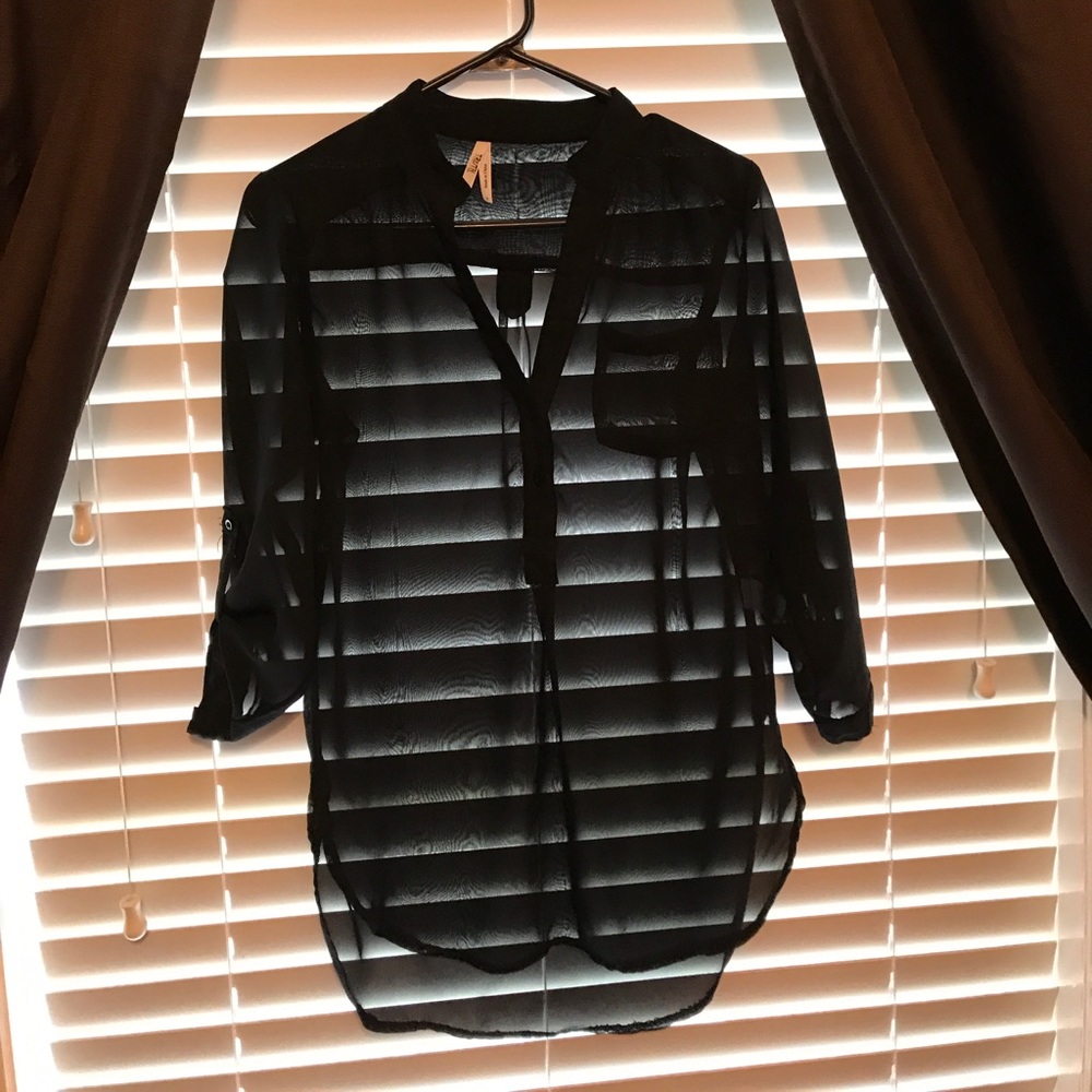 Sheer black shirt