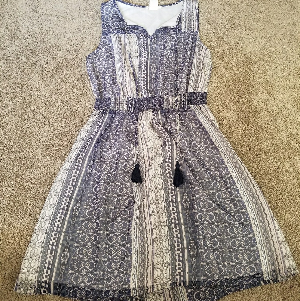 Patterned Chiffon purple/blue dress