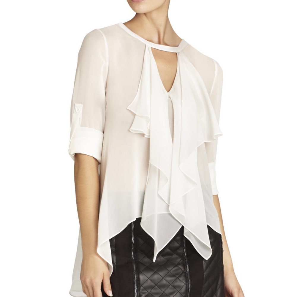 BCBGMAXAZRIA "Enya" sheer top