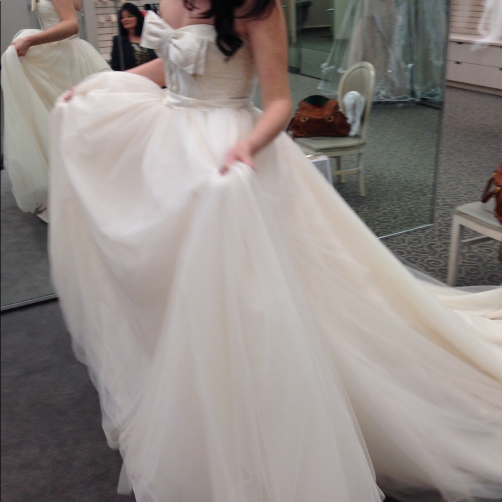 SOLD Vera Wang, Davids Bridal Champagne Wedding Dress
