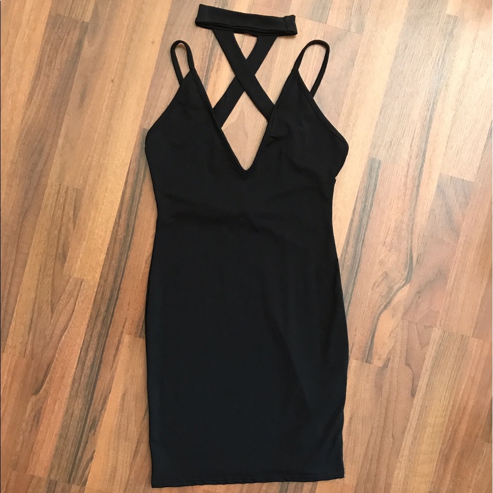 Missguided Black Choker Bodycon Dress