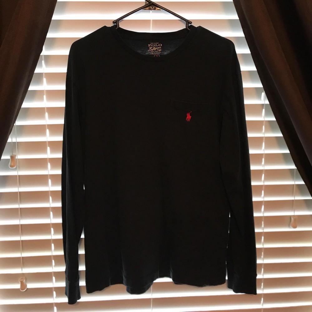Black long sleeve polo