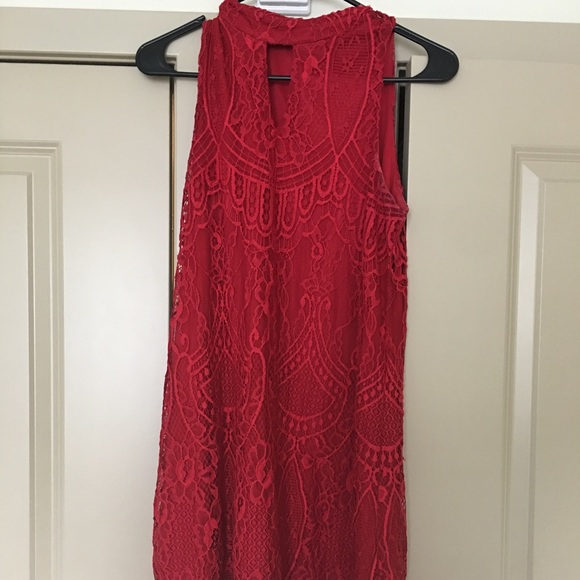 cute red lace mini dress - Picture 2 of 5
