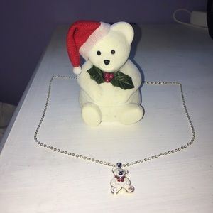 cute polar bear necklace with matching case