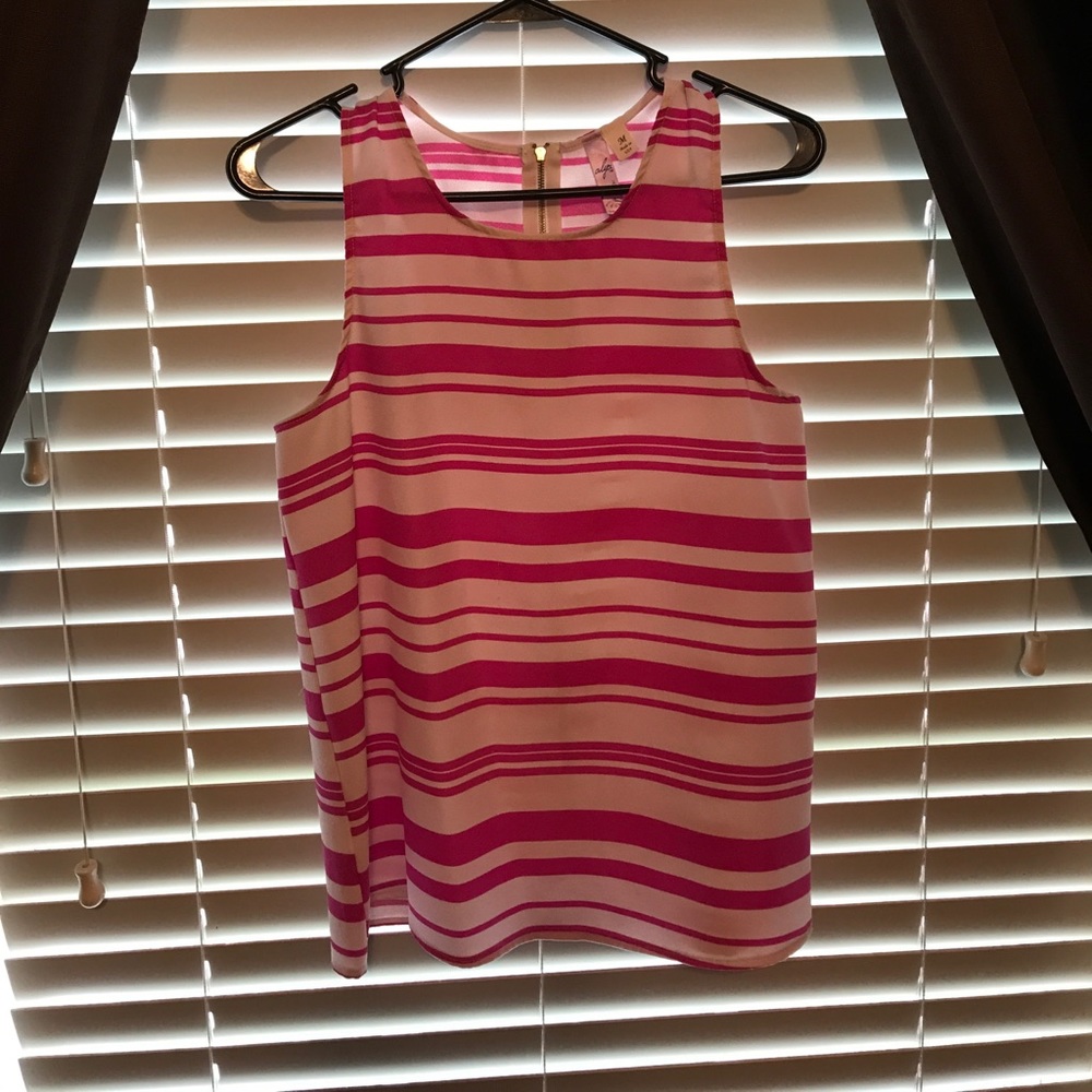 Pink/White Striped Tank