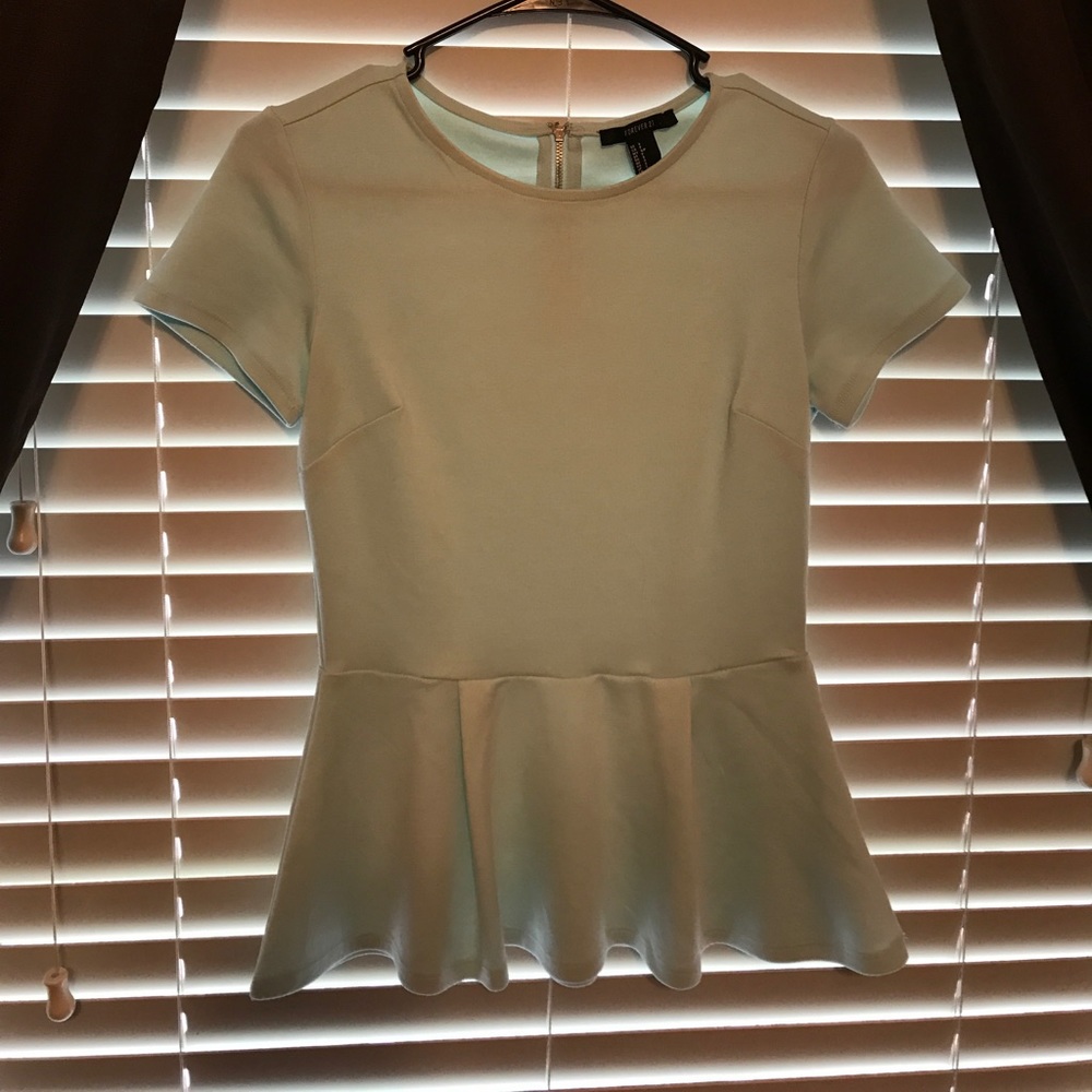 Blue peplum top