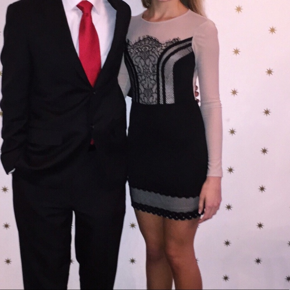 Bebe black and nude dress