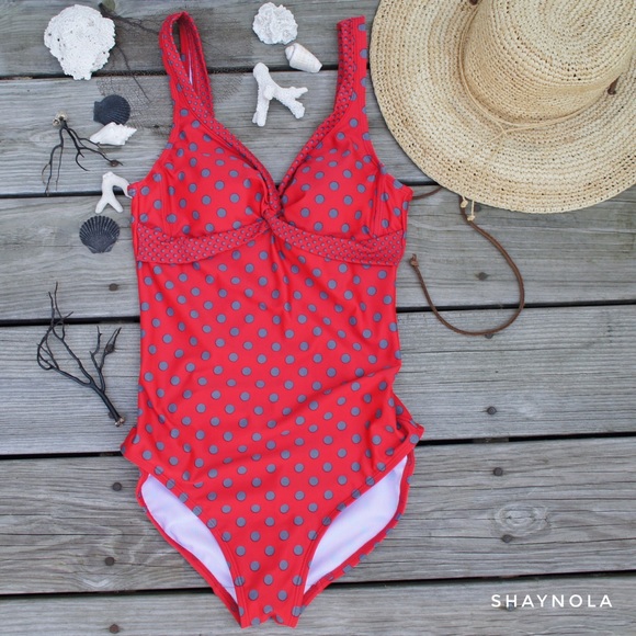 Boden Other - Boden Twist Front Polka Dot One Piece